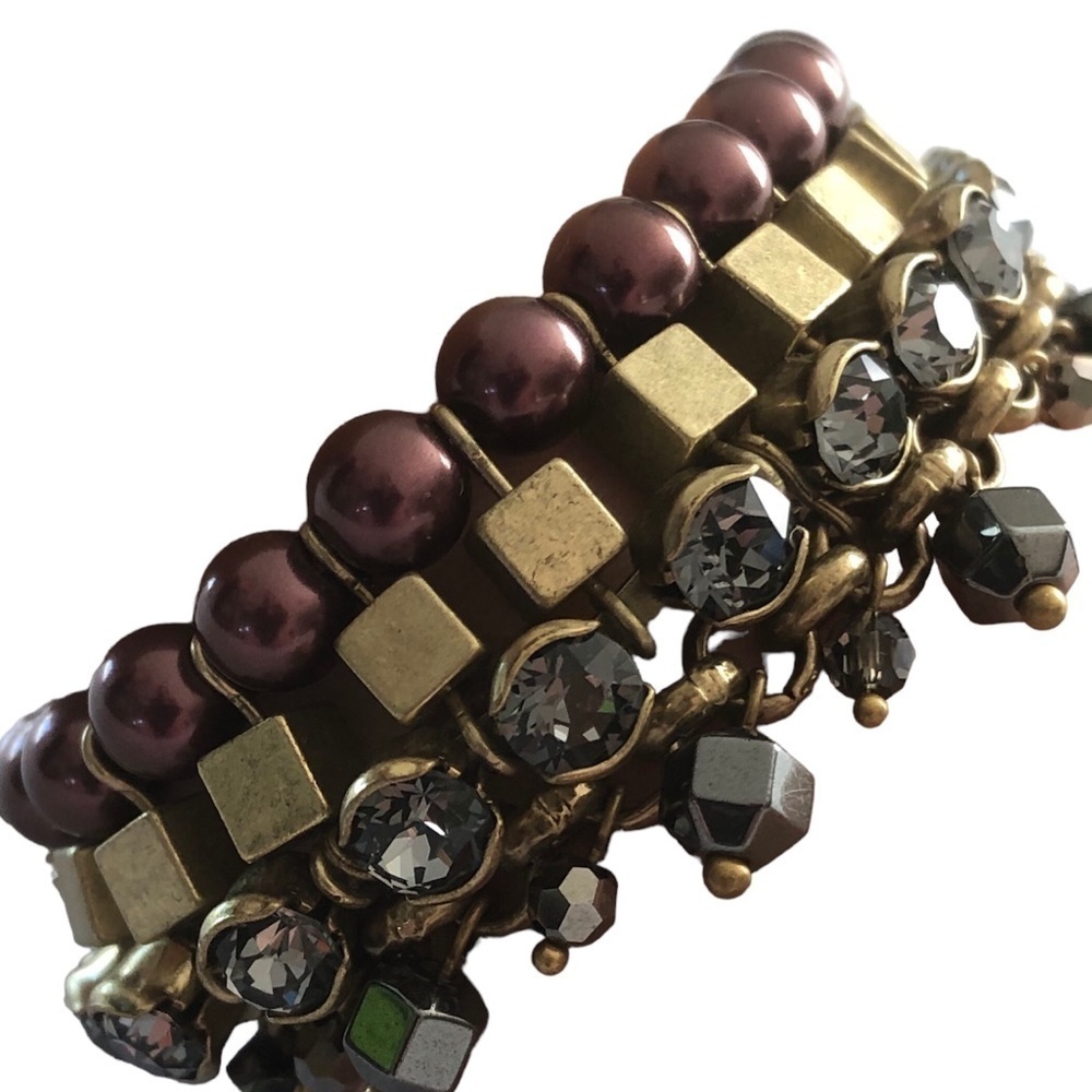 VTG Silpada KR Hematite Bead Bracelet Magnetic Clasp Retired